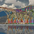 Leaf-shaped porch pavilion 3d model