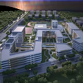 Modern School Campus With Multiple Teaching Buildings Green Landscaping And Sports Field