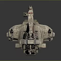 Futuristic Sci Fi Spaceship Model With Gray Red Mechanical Structure And Detailed Design 3d model