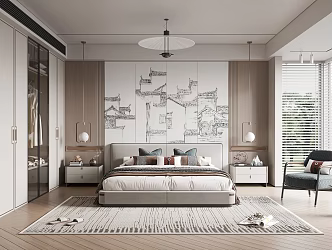 New Chinese bedroom 3d model