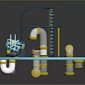 Interactive Kids Play Equipment With Blue Platform Colorful Tracks And Yellow Components