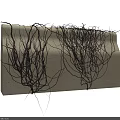 Decorative Dark Vines Hanging On Beige Wall For Interior Decoration