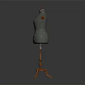 Vintage Gray Torso Dress Form With Wooden Stand And Numbers 1890 32 40