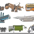 Assorted Construction Vehicle Toy Models Featuring Excavators Trucks Loaders And Crushers 3d model