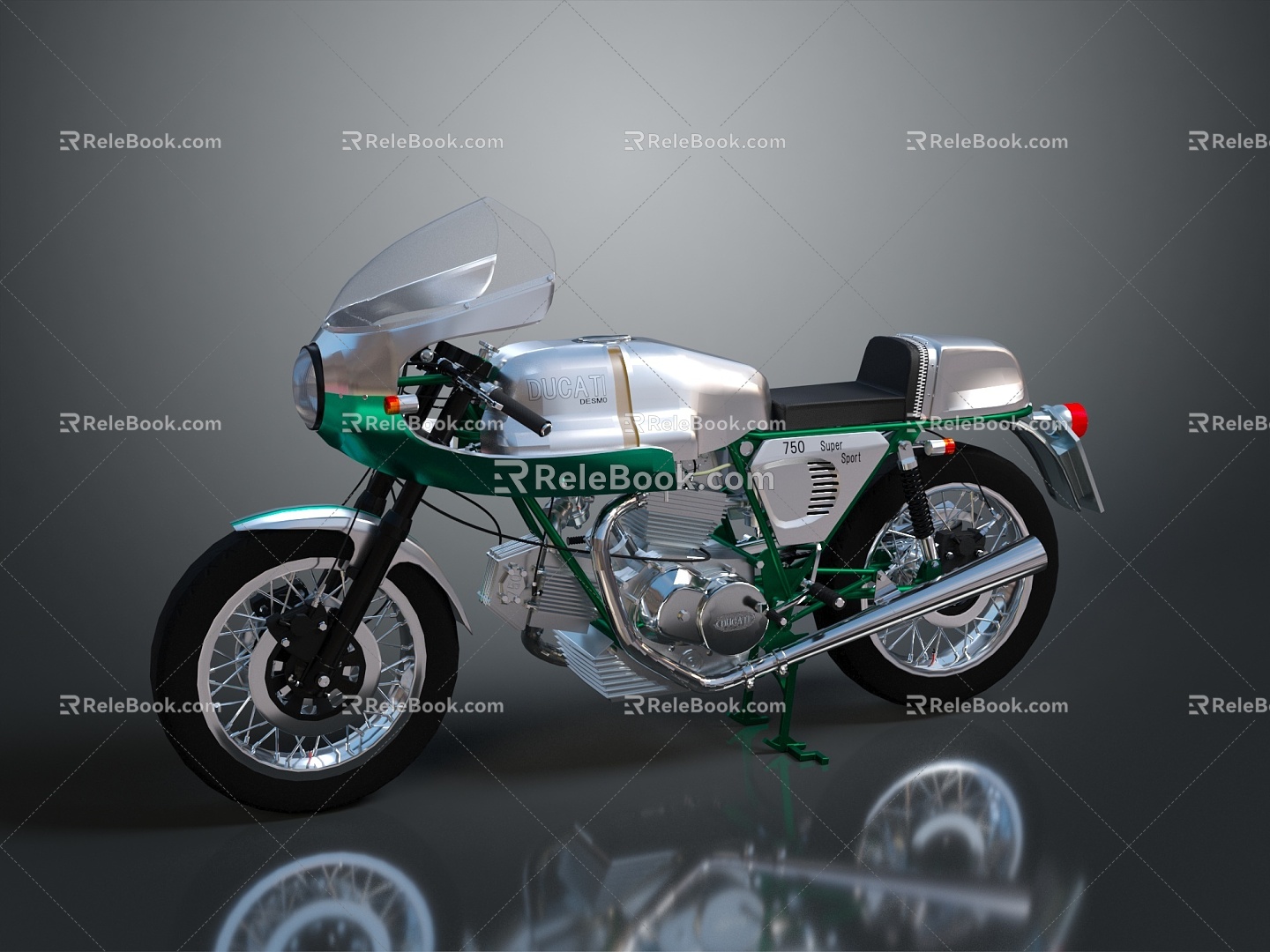 Retro Motorcycle Two Wheels Motocross Motorcycle Road Race Motorcycle 3d model