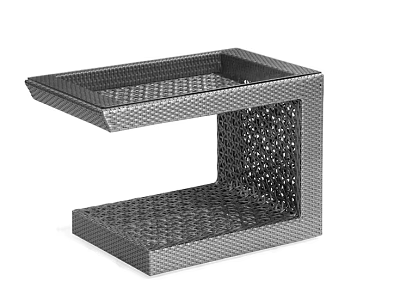 Modern Coffee Table With Carbon Fiber Texture And Two Tier Open Design 3d model