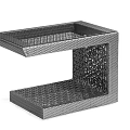 Modern Coffee Table With Carbon Fiber Texture And Two Tier Open Design
