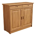 Wooden Entryway Side Cabinet With Double Doors And Drawers For Home Storage
