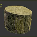 Natural Wooden Stump With Wood Stone Material Featuring Organic Grain And Green Moss Texture
