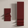 Red Modern Wall Hanging Decor With Folded Design For Home Interior Decoration 3d model