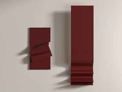 Red Modern Wall Hanging Decor With Folded Design For Home Interior Decoration 3d model