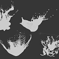 Dynamic Water Fountain With Splashing Water Droplets And Fluid Shapes On Dark Background