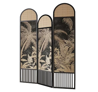 French Folding Screen 3d model
