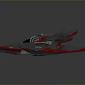 Futuristic Cosmic Spacecraft With Gray And Red Sleek Aerodynamic Design For Space Exploration