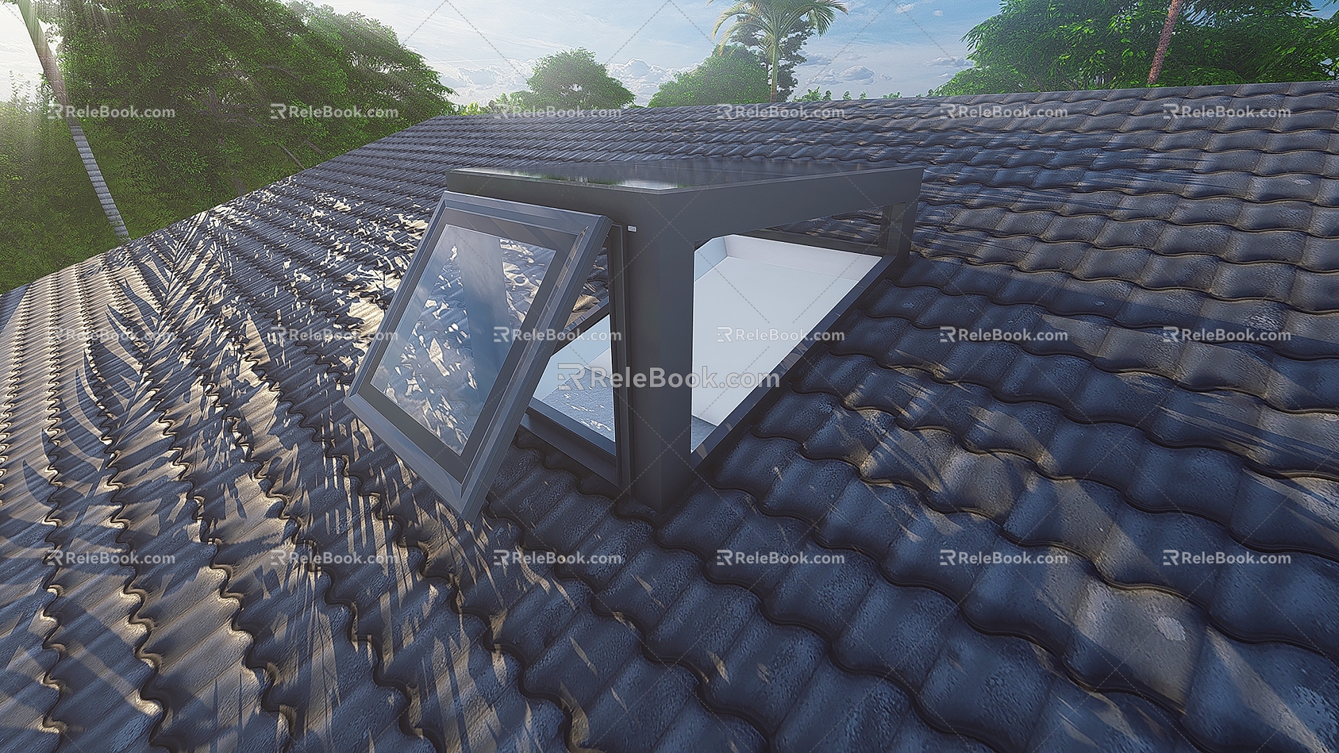 Villa roof skylight 3d model