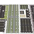 Parking Lot Layout Plan With Multiple Parking Areas Green Belt Separators And Pathways