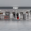 PONY Clothing Store Modern Interior With Mannequins And Fashion Display Racks
