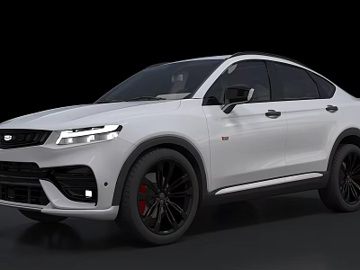 White Coupe SUV Featuring Sporty Exterior Design Black Alloy Wheels And Sleek Headlights 3d model
