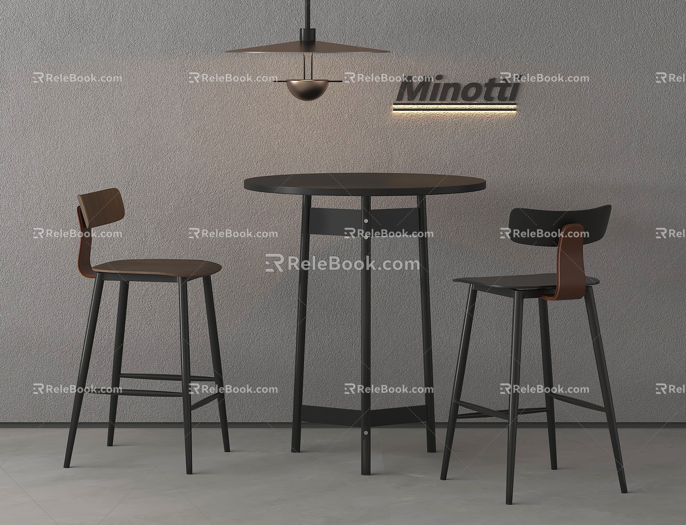 Leisure Table and Chair Negotiation Table and Chair Bar Stool 3d model