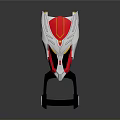 Sci Fi Weapon Design With Red Yellow White Color Palette And Wing Shaped Accents