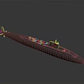 Modern Dark Colored Submarine Watercraft With Streamlined Design And Conning Tower