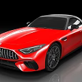 Red Mercedes Sports Car with Sleek Body Design and Black Alloy Wheels