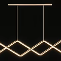 Modern Geometric Chandeliers With Hanging Illuminated Curved Zigzag And Linear Design Shapes