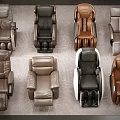 Modern Comfortable Massage Chairs in Various Styles and Multiple Color Options 3d model