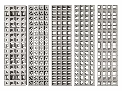 Modern Decorative Metal Room Dividers With Various Geometric Hollow Patterns 3d model