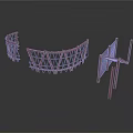 Geometric Metal Frame Components With Grid Pattern And Curved Designs