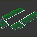 White Architectural Wireframe Models For Building Structure And Roof Design