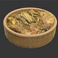 Crispy Spiced Fried Chicken In Clay Bowl With Red Chili Flakes And Fresh Herbs