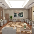 New Chinese Company Reception Room Reception Room Lounge 3d model