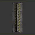 Concrete Traffic Barrier With Yellow Black Diagonal Stripes For Road Safety Control