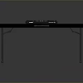 Professional Electronic Control Panel Placed On Foldable Dark Wood Table With Portable Design