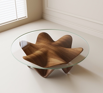 Modern Glass Coffee Table Round Coffee Table 3d model