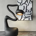 Quiet Wind Floor Lamp Stone Floor Lamp Reading Atmosphere Lamp Decorative Art Floor Lamp Abstract Hanging Painting 3d model
