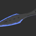 Modern Tactical Dagger With Black Handle Blue Edge And Square Holes