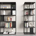 Modern Vertical Bookshelf Simple Bookshelf Iron Bookshelf Floor Storage Rack Iron Storage Rack 3d model