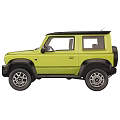 Green Suzuki Jimny Off Road Car Front And Rear Views
