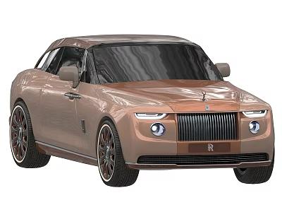 Brown Luxury Car With Sleek Body Lines And Elegant Front Grille Design 3d model
