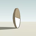 Modern Wooden Oval Shaped Wall Sconce With White Panel For Minimalist Interior Design