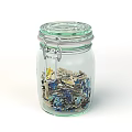 Ornament Decoration Set With Multiple Glass Jars And Colorful Small Accessories For Home Decor