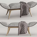 Modern Bed End Stool Sofa Bench 3d model
