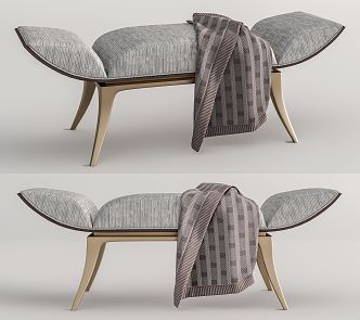 Modern Bed End Stool Sofa Bench 3d model