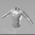 White Long Sleeved Stand Up Collar Shirt With Shoulder Embellishments