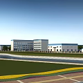 Modern Large Scale Industrial Factory Complex With Multiple Buildings Greenery And Roads