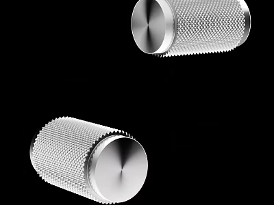 Modern Metal Door Handle With Knurled Surface And Polished Finish For Home Decoration 3d model