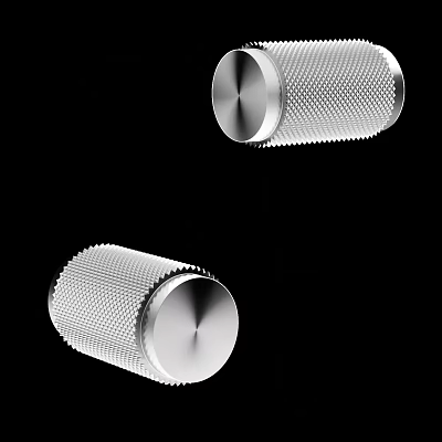 Modern Metal Door Handle With Knurled Surface And Polished Finish For Home Decoration 3d model