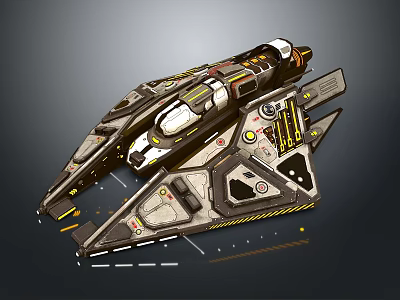 Futuristic Cosmic Spaceship Design With Advanced Aerospace Structure And Components 3d model